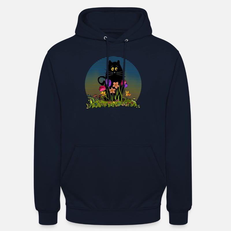 Chat - Sweat-shirt à capuche unisexe - marine
