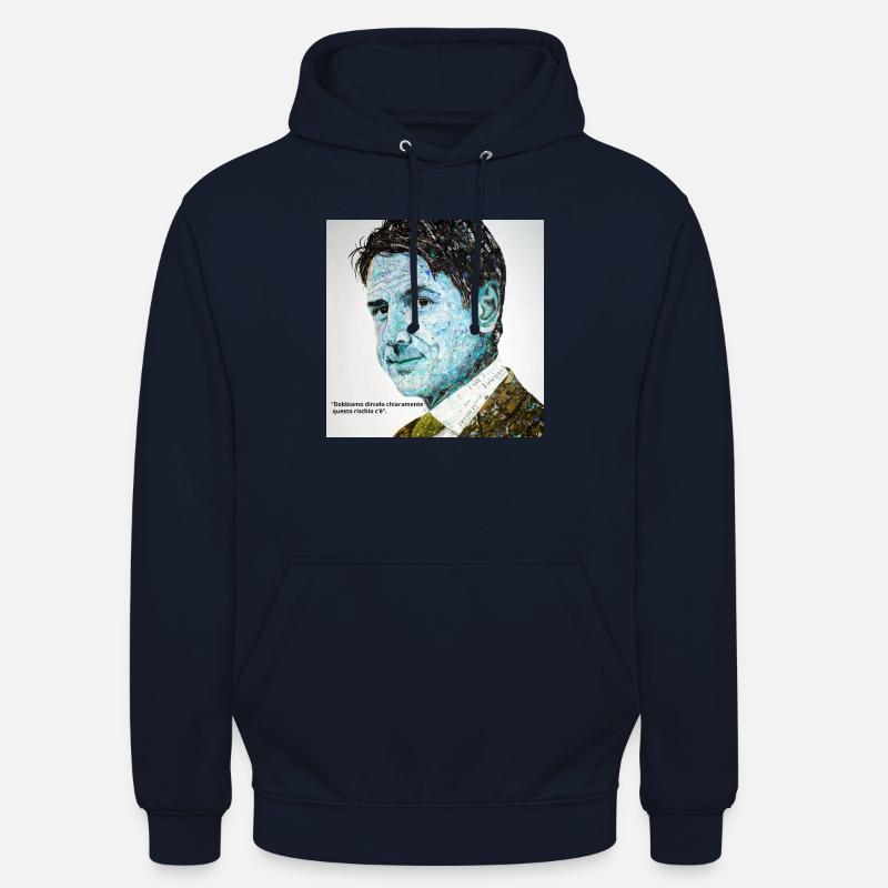 Presidente Conte - "...questo rischio c'è" - Felpa con cappuccio unisex - blu scuro