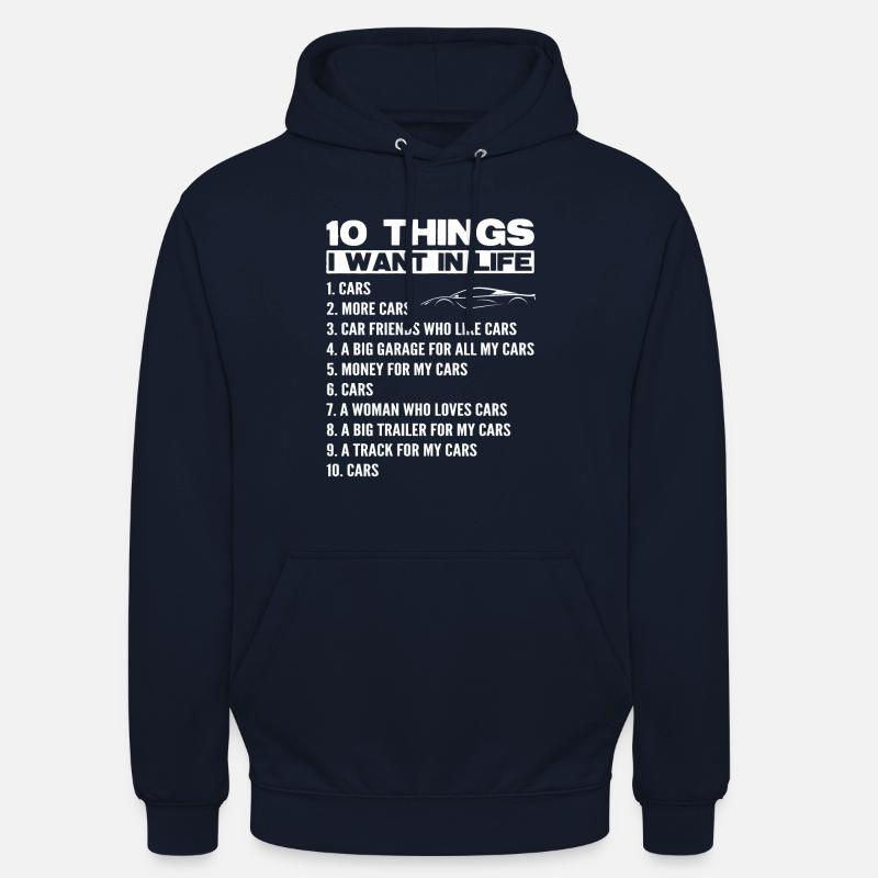 Auto biler bil selger bil fan oldtimer ordtak - Unisex-hettegenser - marine