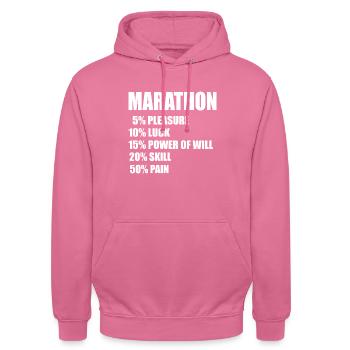 Marathon Running Lauf T-Shirt - Unisex Hoodie - pink - Front - Alina (178cm) & Michal (187cm)
