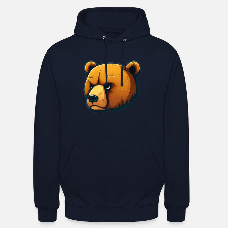 Grimmiger Bär - Comic Style - Unisex Hoodie - Navy