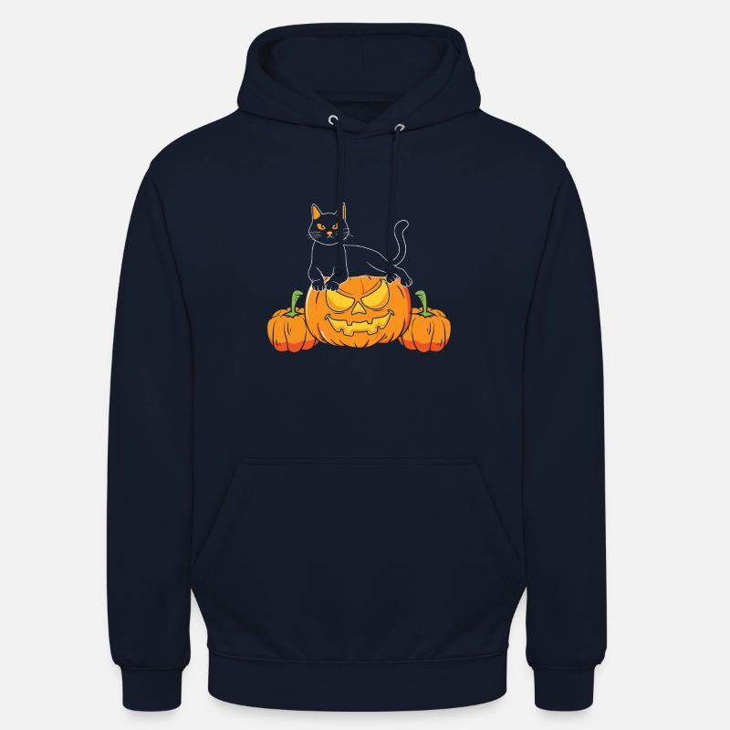 Sorcière chat d’Halloween - Sweat-shirt à capuche unisexe - marine