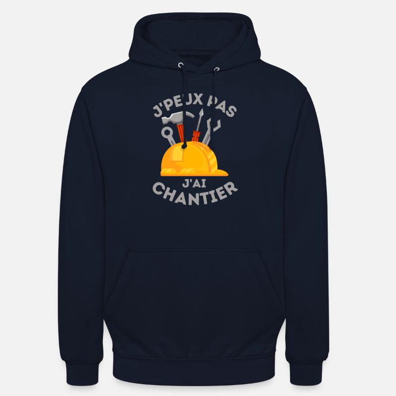 chantier de construction de batiment - Sweat-shirt à capuche unisexe - marine