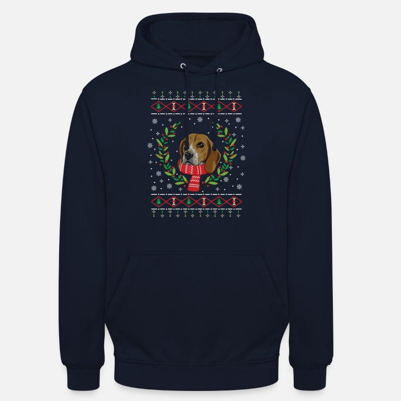 Beagle hässlicher Weihnachtspullover Geschenk - Unisex Hoodie - Navy