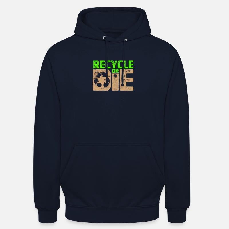 Recyceln oder düsen - Kunststoff - Unisex Hoodie - Navy