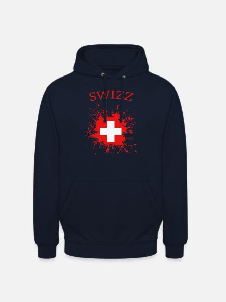 Schweiz, schweizer Flagge - Unisex Hoodie - Navy