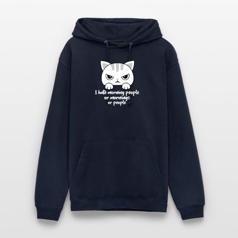 Ich hasse Morgenmenschen oder Morgen oder Menschen. Katze Unisex Hoodie