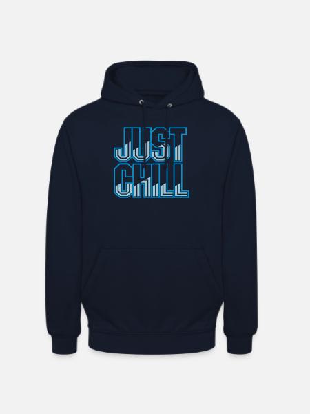 Just Chill Text Logo - Unisex Hoodie - navy