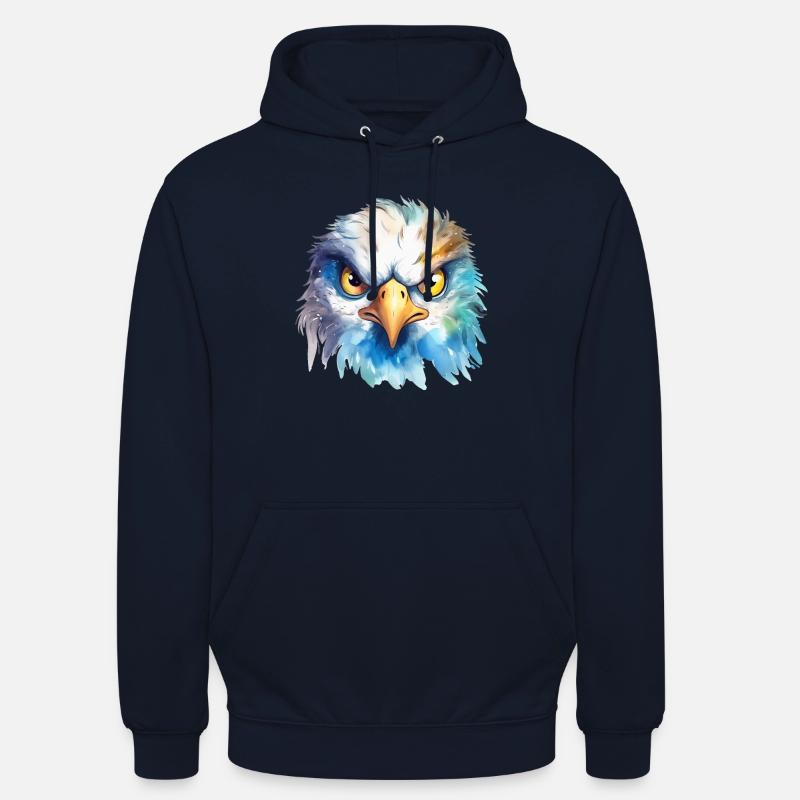 Illustration de l’aquarelle d’aigle - Sweat-shirt à capuche unisexe - marine