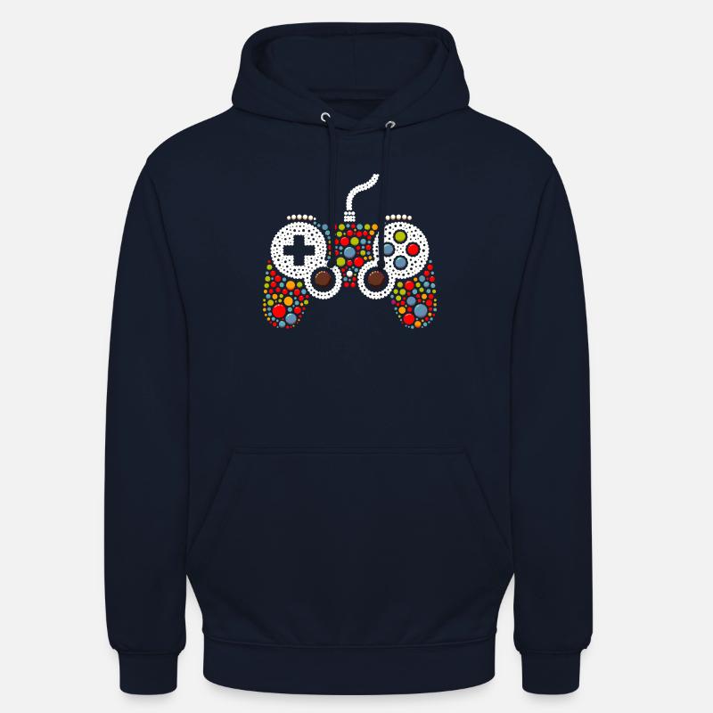 Pointillist Game Controller - Unisex Hoodie - navy