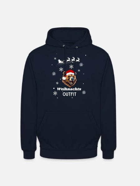 Weihnachts OUTFIT Bär - Unisex Hoodie - Navy