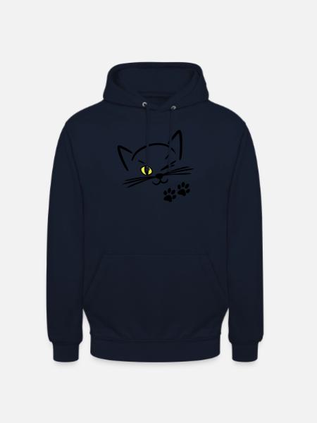 cute cat, winking eye - Unisex Hoodie - navy