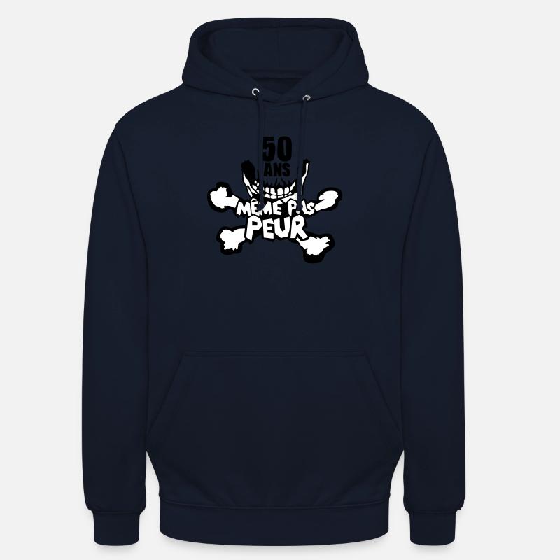 50 ans meme pas peur anniversaire - Sweat-shirt à capuche unisexe - marine