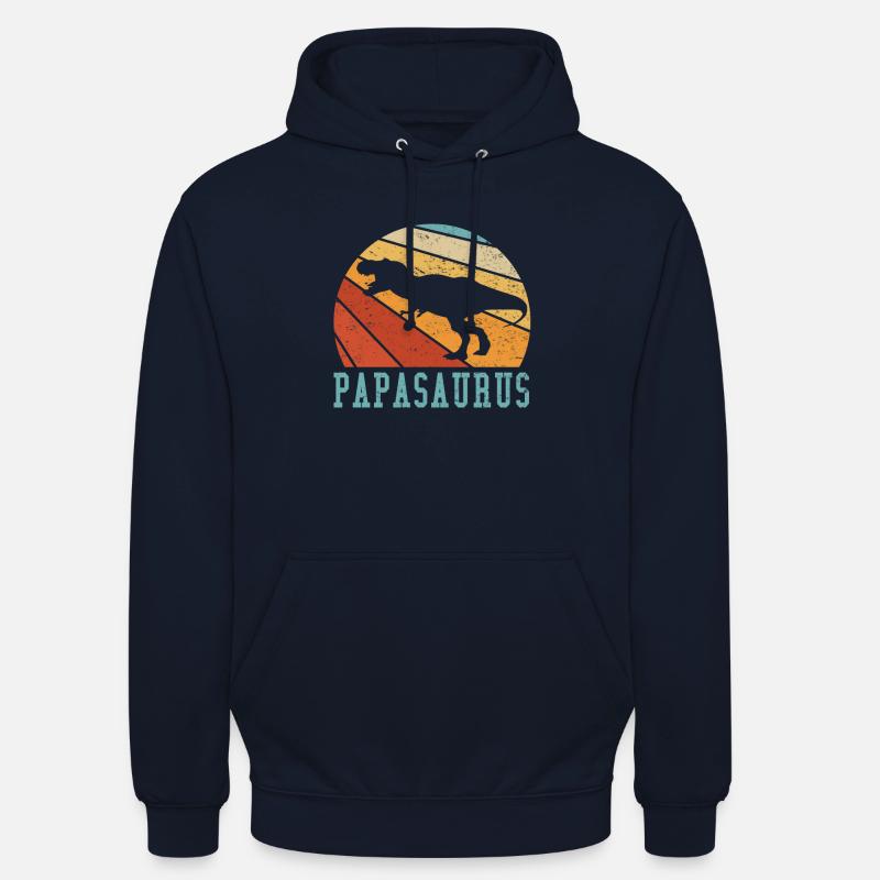 Papasaurus Papa Papi Vater Geschenkidee - Unisex Hoodie - Navy