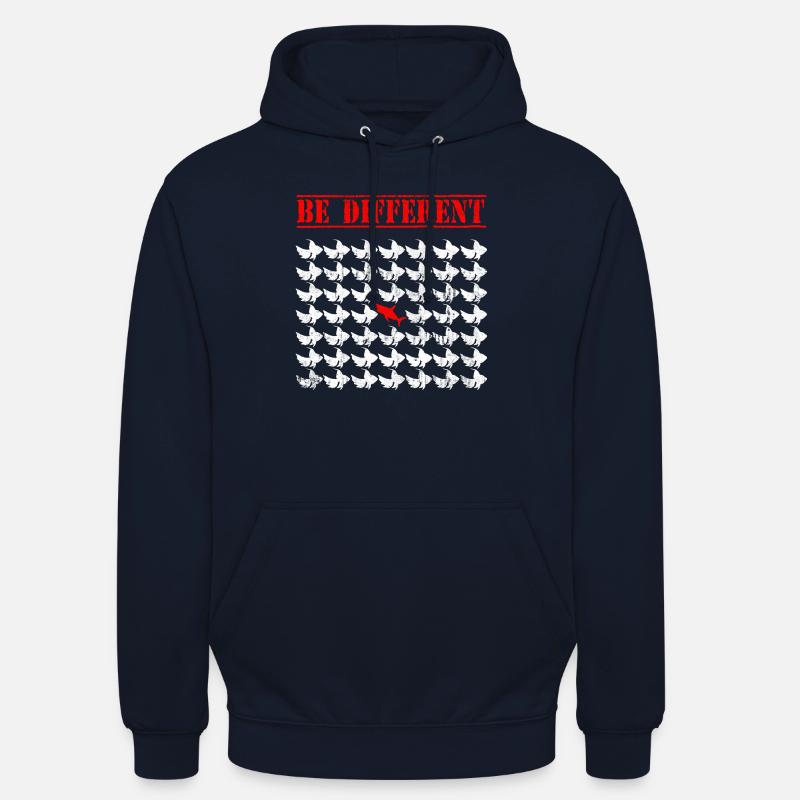 Soyez différent / Sei anders TShirt - Sweat-shirt à capuche unisexe - marine