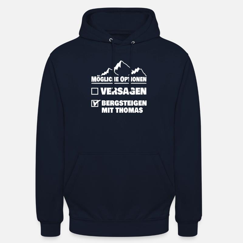 Bergsteigen mit thomas oder versagen - Unisex Hoodie - Navy