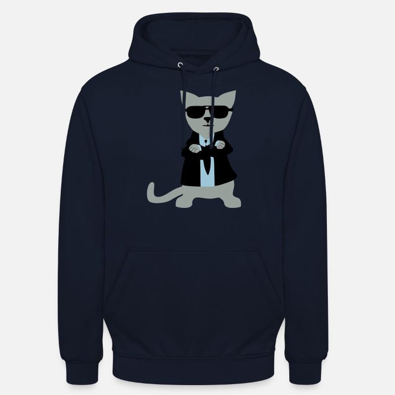Bodyguard Cat - Felpa con cappuccio unisex - blu scuro