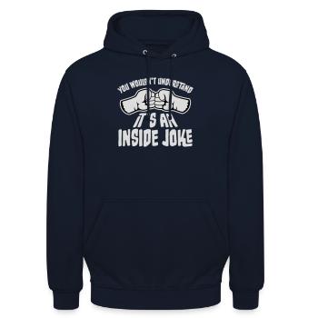 You Wouldn't Understand It's An Inside Joke Fäuste - Unisex Hoodie - Navy - Vorne - Alina (178cm) & Michal (187cm)