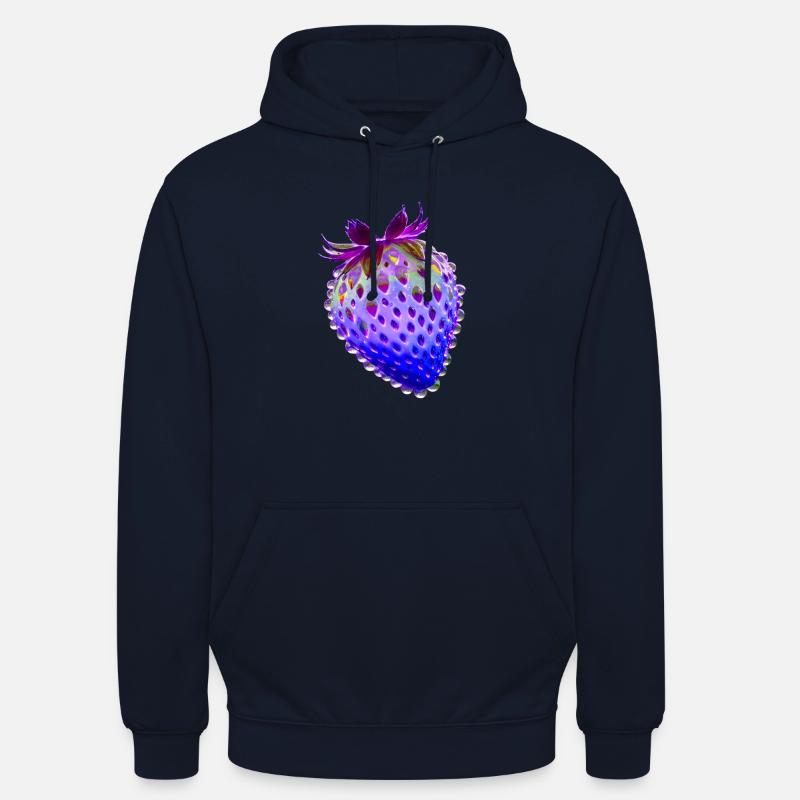erdbeere.blaue erdbeere,wassertropfen,glas - Unisex Hoodie - Navy