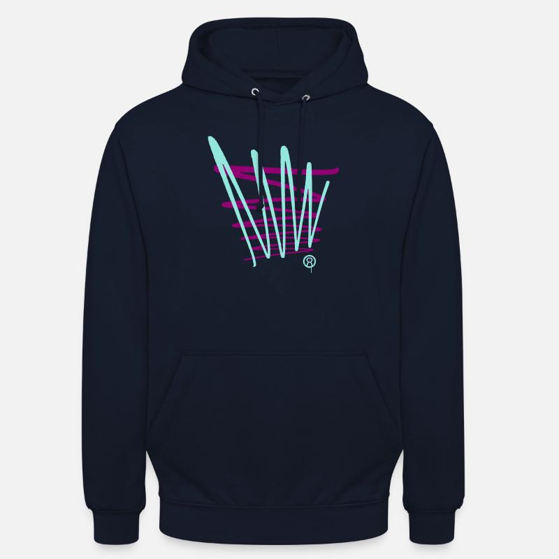Lignes de graffiti zigzag - Sweat-shirt à capuche unisexe - marine