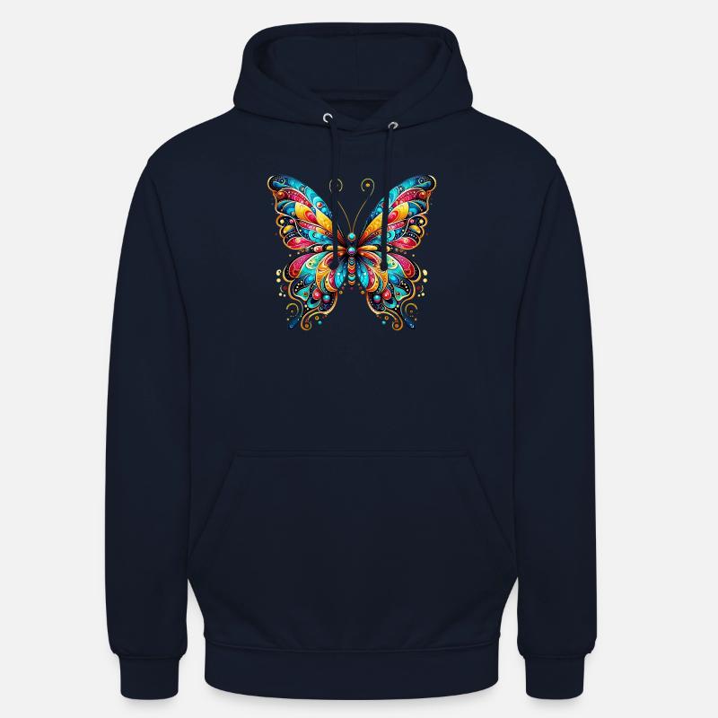 Papillon - Sweat-shirt à capuche unisexe - marine
