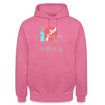 Vêtements de rue Okinawa - Sweat-shirt à capuche unisexe - rose - Devant - Alina (178cm) & Michal (187cm)