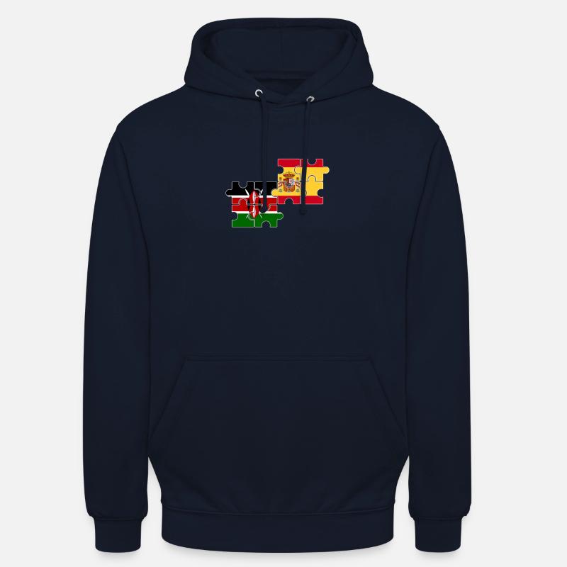 Kenya Espagne Drapeau Espagnol Kenyan - Sweat-shirt à capuche unisexe - marine