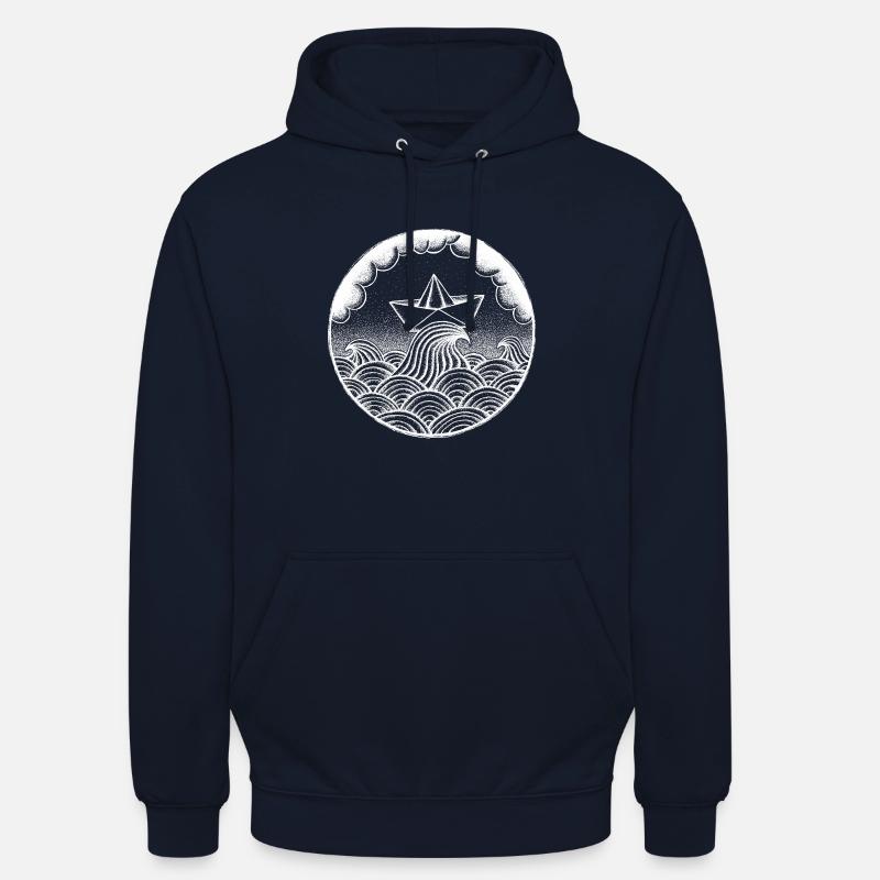 bateau de papier - Sweat-shirt à capuche unisexe - marine