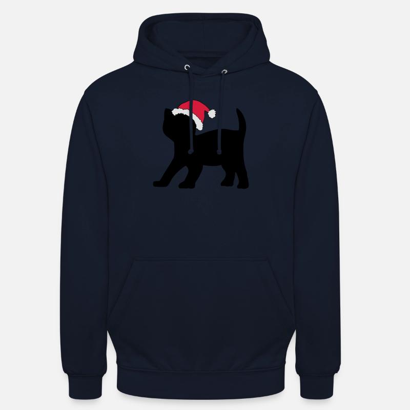 Kätzchen in einem Weihnachts-Hut. - Unisex Hoodie - Navy