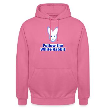 Weißes Kaninchen, Folge, Märchen, Alice,Wonderland - Unisex Hoodie - Pink - Vorne - Alina (178cm) & Michal (187cm)