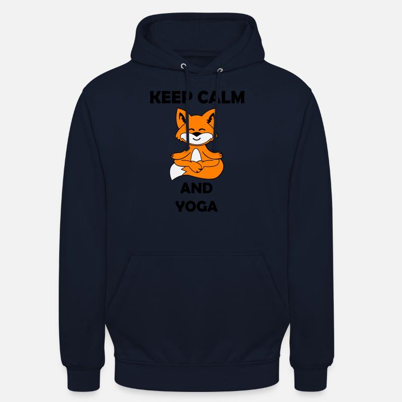 yoga fuchs keep calm - Unisex Hoodie - Navy