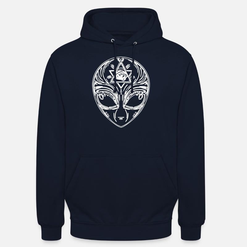 Alien Face Alien Face Psychedelic 3rd Eye - Unisex Hoodie - navy