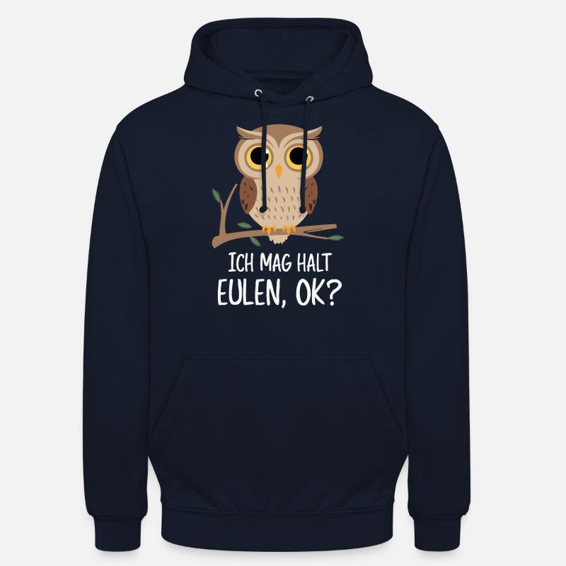 Nachteule Eule Eulen Vogel - Unisex Hoodie - Navy