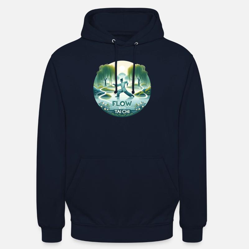 "Flow with Tai Chi" - Conception de Tai Chi tranqu - Sweat-shirt à capuche unisexe - marine