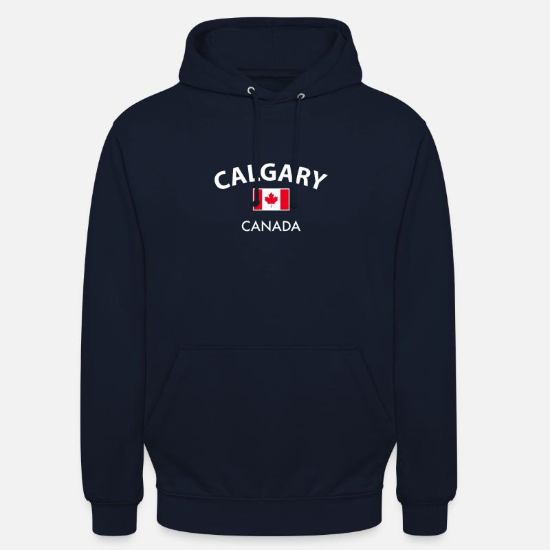 Calgary, Canada, Drapeau canadien, Canadien - Sweat-shirt à capuche unisexe - marine