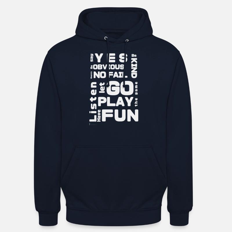 improv rules white - Unisex Hoodie - navy