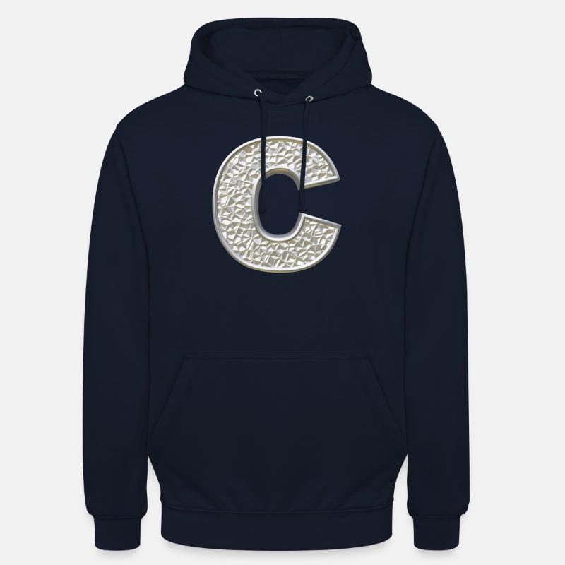 C, lettre, lettre C, initiale, initiale C, monogramme, - Sweat-shirt à capuche unisexe - marine