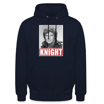Knight Rider Porträt - Unisex Hoodie - Navy - Vorne - Alina (178cm) & Michal (187cm)