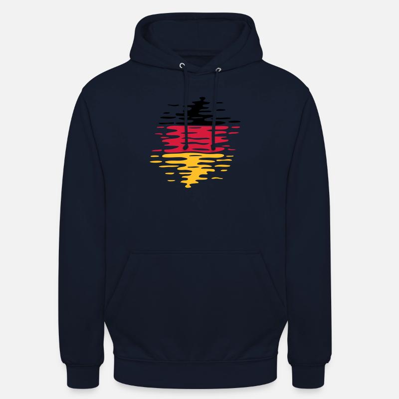 Vagues du drapeau allemand - Sweat-shirt à capuche unisexe - marine