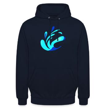 Eau liquide (couleurs personnalisables) - Sweat-shirt à capuche unisexe - marine - Devant - Alina (178cm) & Michal (187cm)