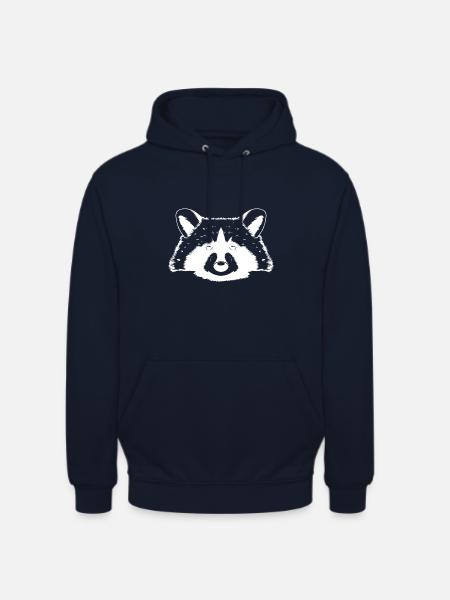 Waschbär Gesicht Geschenkidee Geschenk - Unisex Hoodie - Navy