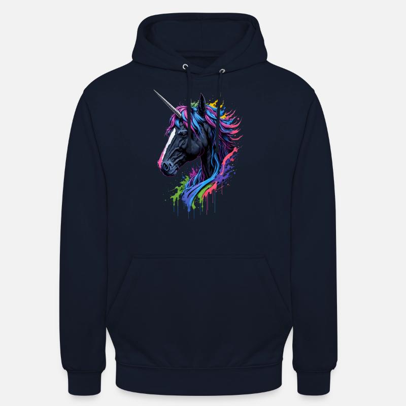 Rainbow Splash Einhorn - Unisex Hoodie - Navy