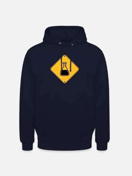 attention science bouclier note attention - Sweat-shirt à capuche unisexe - marine