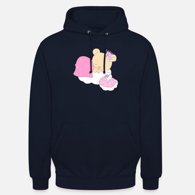 Bear princess sleeping on cloud - Unisex Hoodie - Navy