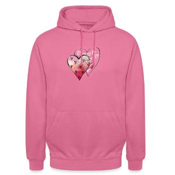 hearts - Unisex Hoodie - Pink - Vorne - Alina (178cm) & Michal (187cm)