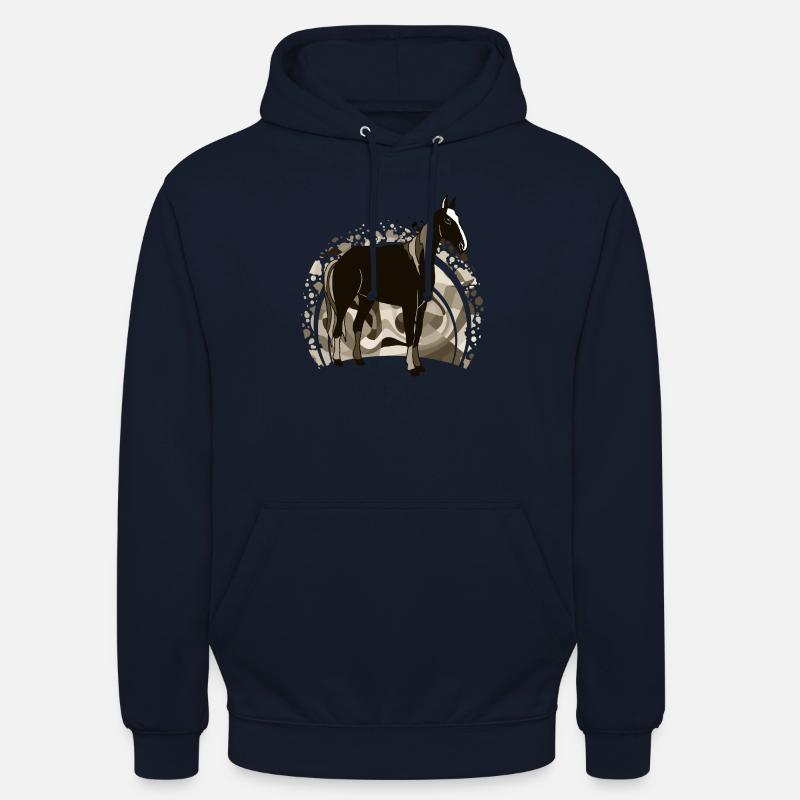 Cheval - Sweat-shirt à capuche unisexe - marine