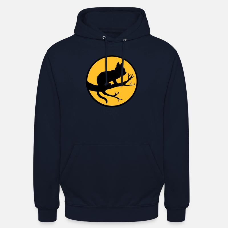 Black Cat Moon Tree - Unisex Hoodie - navy