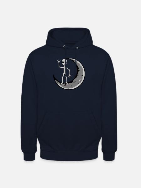 Moon Alien waves standing - Unisex Hoodie - navy