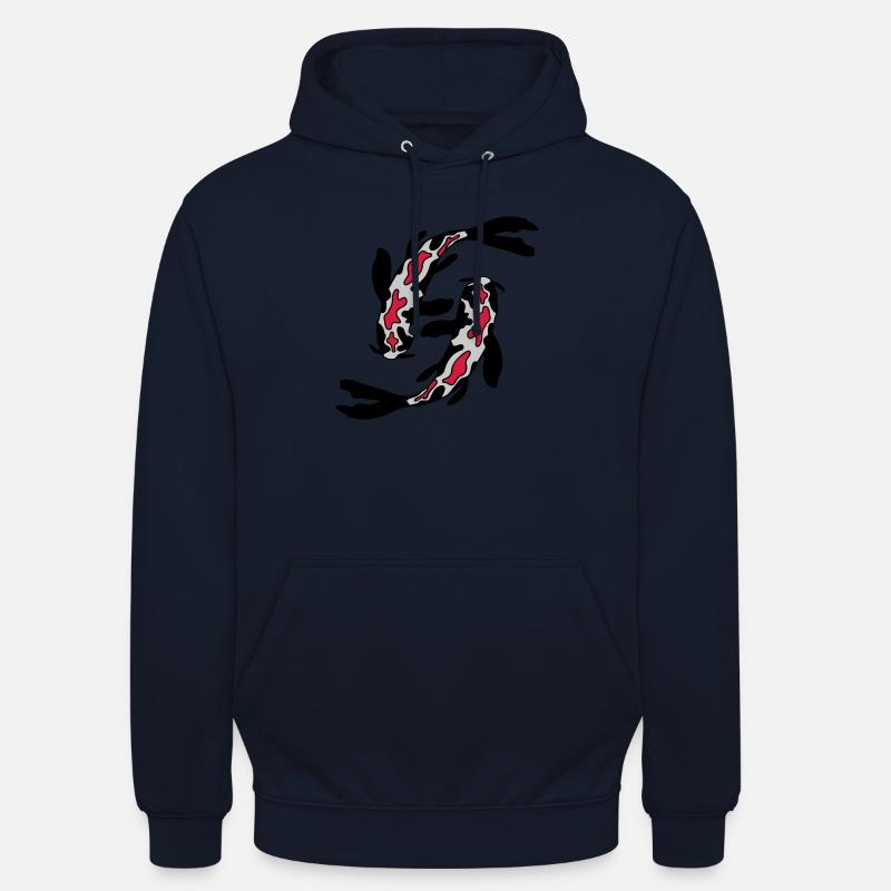 2 Poissons Koi Nishikigoi - Sweat-shirt à capuche unisexe - marine