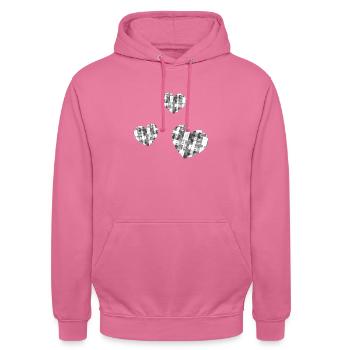 drei graue herzen symbol form herz - Unisex Hoodie - Pink - Vorne - Alina (178cm) & Michal (187cm)